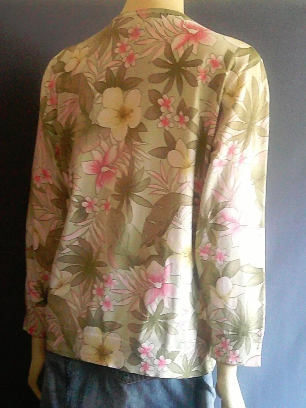 Pendleton Portland 72% Silk Floral Spring Coastal Cardigan L - Picture 9 of 12